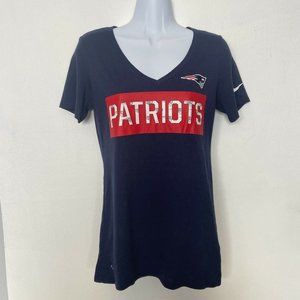 New England Patriots Ladies Tailgate V-Neck Nike TShirt NFL Team Apparel Dri-Fit